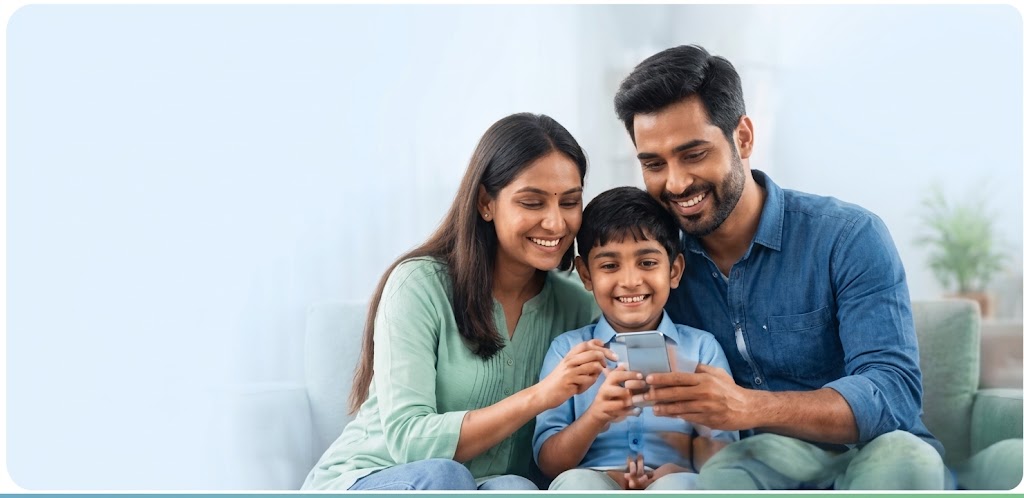 Happy family using Seba Life healthcare support